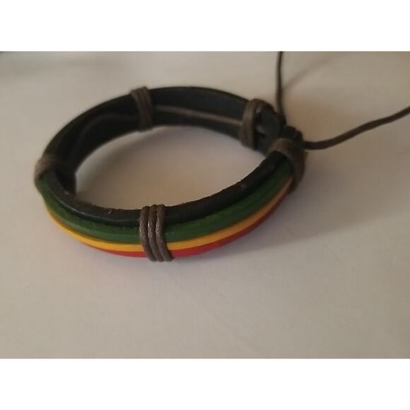 Adjustable Rasta Reggae Bracelet Multicolor - Picture 13 of 13